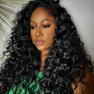 Loose Wave Glueless Wig 13x4 HD Lace Front Wig Pre Plucked Hairline 100% Real Water Wave Human Hair Wig - GeetaHair