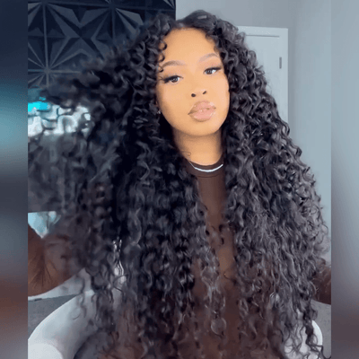 Pre Bleached Curly Wave Wig 13x4 HD Lace Front Wig Pre Plucked Kinky Curly Human Hair Wig - GeetaHair