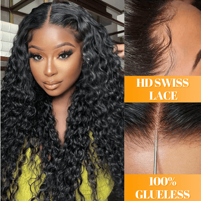 No Code 50% OFF Flash Sale: Glueless 6x4.5 Water Wave Pre Cut HD Transaparent Lace Human Hair Wigs - Only 2 Days - GeetaHair