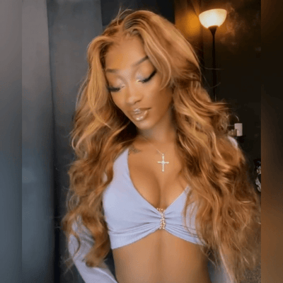 Body Wave Hair Honey Blonde Highlight 13x4 Hd Transparent Lace Front Wig 100% Virgin Human Hair Wig - Geeta Hair - GeetaHair