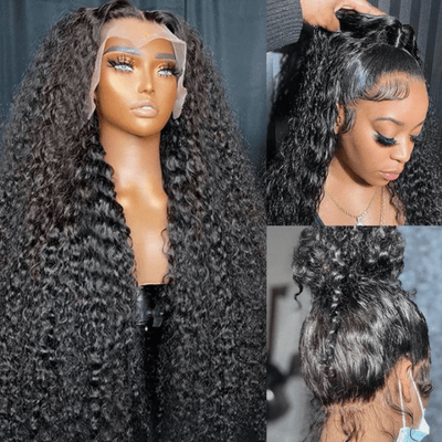 13x4 HD Transparent Lace Front Deep Wave Natural Black Human Hair Wig Pre Plucked Hairline With Baby Hair - Geeta Hair - GeetaHair