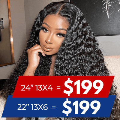 Over $101 Save $100: 13x4/13x6 Transparent Lace Front Deep Wave Human Hair Wigs - Flash Sale - GeetaHair