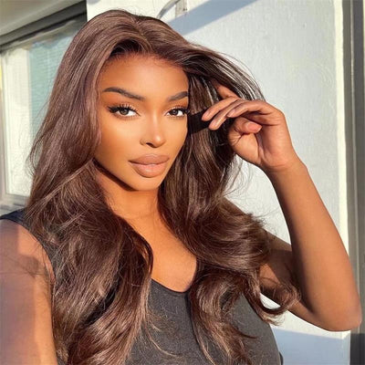 Chestnut Brown Straight Lace Front Wig 13x4 HD Lace Frontal/4x4 Lace Closure 100% Virgin Hunam Hair Wigs - Geeta hair - GeetaHair