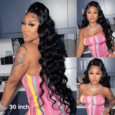 Curl Fall & Volume Distribution On Loose Deep Wave Wig_model