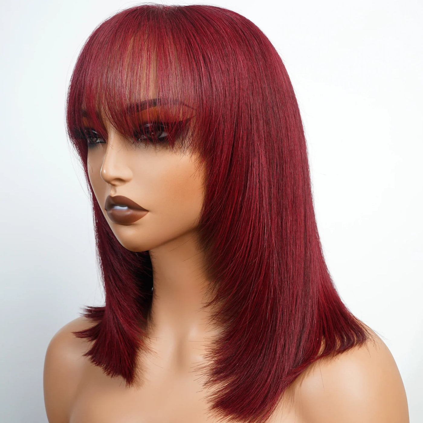 Bogo Sale $199= 16” Braided Water Wave Wig + 14” 99J Straight Bangs Wig - GeetaHair