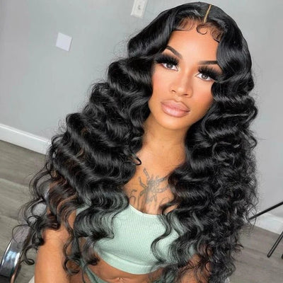 Geeta Natural Crimps Curls Loose Deep Wave HD Lace Frontal Glueless Wig Flash Sale - GeetaHair