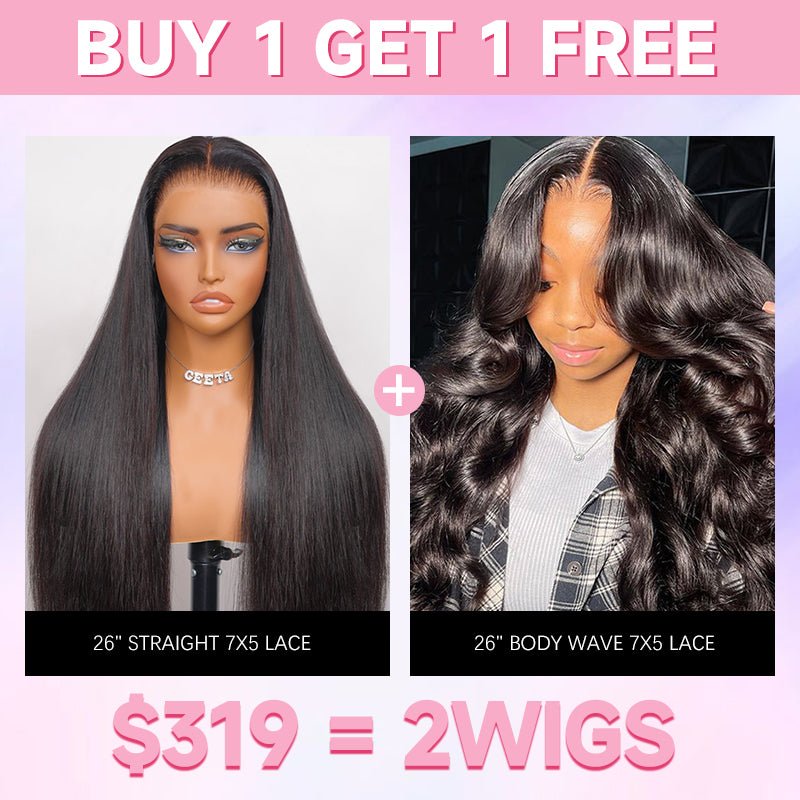 [USA Address Only] $319 = 2 Wigs | 26" Body Wave + 26" Straight Wig