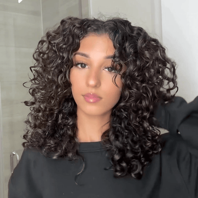 Natural Wave Curly Glueless Wigs Short Curly Bob Wigs 4x6 Pre Cut Wear Go Wigs Pre Plucked No Code Needed - GeetaHair