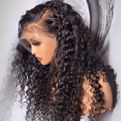300% Density Glueless Wigs Human Hair 13x4 Water Curly Lace Frontal Wigs Pre Plucked Transparent Lace Wigs - GeetaHair