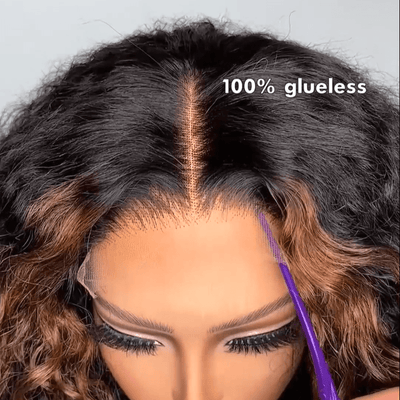 Wear and Go Glueless Wigs Highlight Ombre Short Bob Lace Front Wig Human Hair 180% Density - GeetaHair