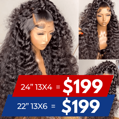 Over $101 Save $100: 13x6 Transparent Lace Front Loose Deep Wave Human Hair Wigs - Flash Sale - GeetaHair