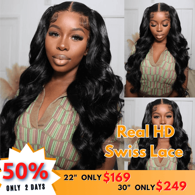 No Code 50% OFF Flash Sale: Glueless 6x4.5 Body Wave Pre Cut HD Transaparent Lace Human Hair Wigs - Only 2 Days - GeetaHair