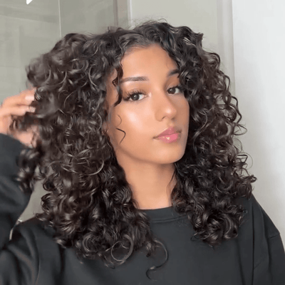 Natural Wave Curly Glueless Wigs Short Curly Bob Wigs 4x6 Pre Cut Wear Go Wigs Pre Plucked No Code Needed - GeetaHair