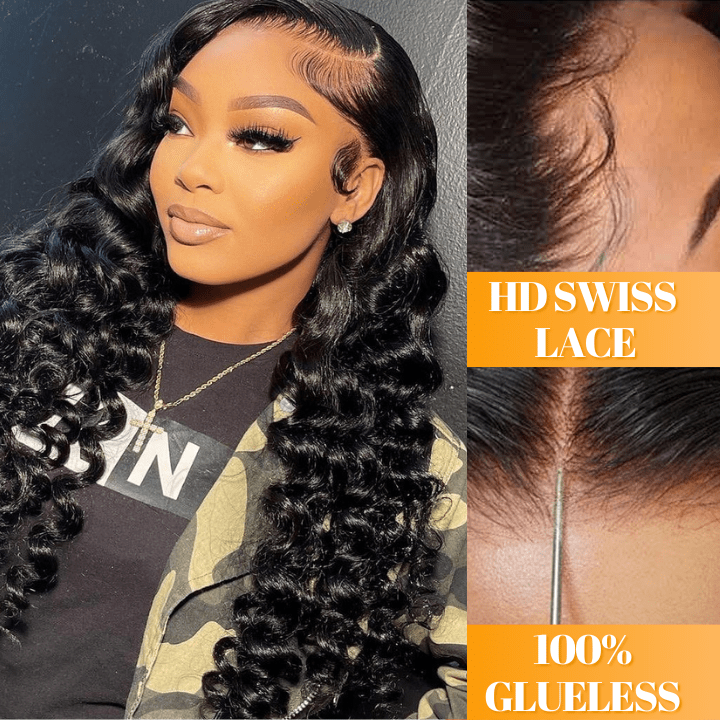 No Code 50% OFF Flash Sale: Glueless 6x4.5 Loose Deep Wave Pre Cut HD Transaparent Lace Human Hair Wigs - Only 2 Days - GeetaHair