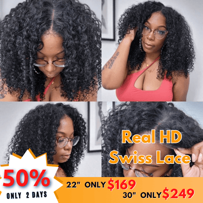 No Code 50% OFF Flash Sale: Glueless 6x4.5 Jerry Curly Pre Cut HD Transaparent Lace Human Hair Wigs - Only 2 Days - GeetaHair