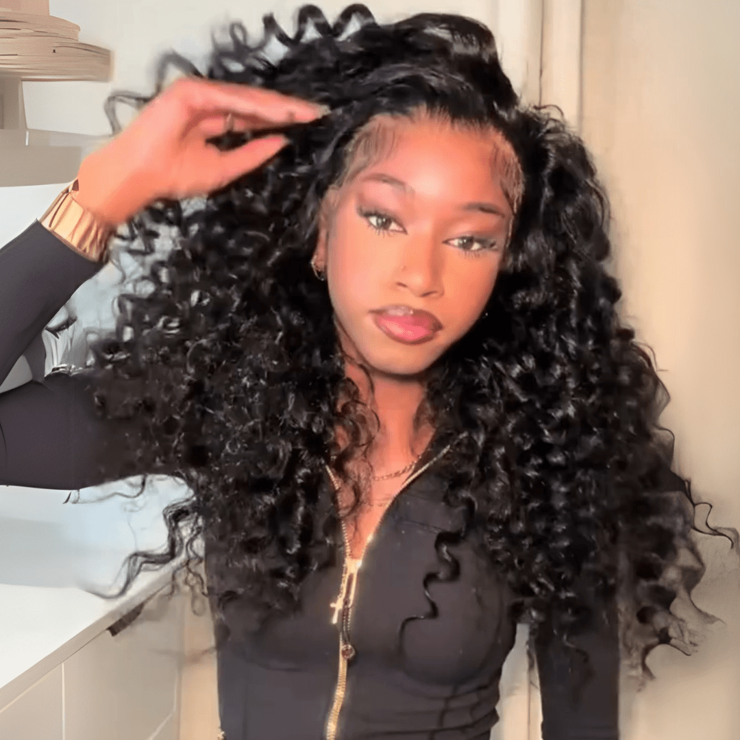 300% Density Loose Bouncy Curly Glueless Wig Pre Cut 4x6 HD Lace Front Human Hair Wig Pre Plucked - GeetaHair