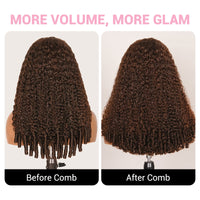 Chocolate Brown Burmese Curly Lace Front Colored Wig 100% Human Hair Wigs Curly Hair Flash Sale - GeetaHair