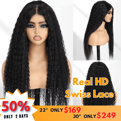 No Code 50% OFF Flash Sale: Glueless 6x4.5 Ladylike Curly Pre Cut HD Transaparent Lace Human Hair Wigs - Only 2 Days - GeetaHair