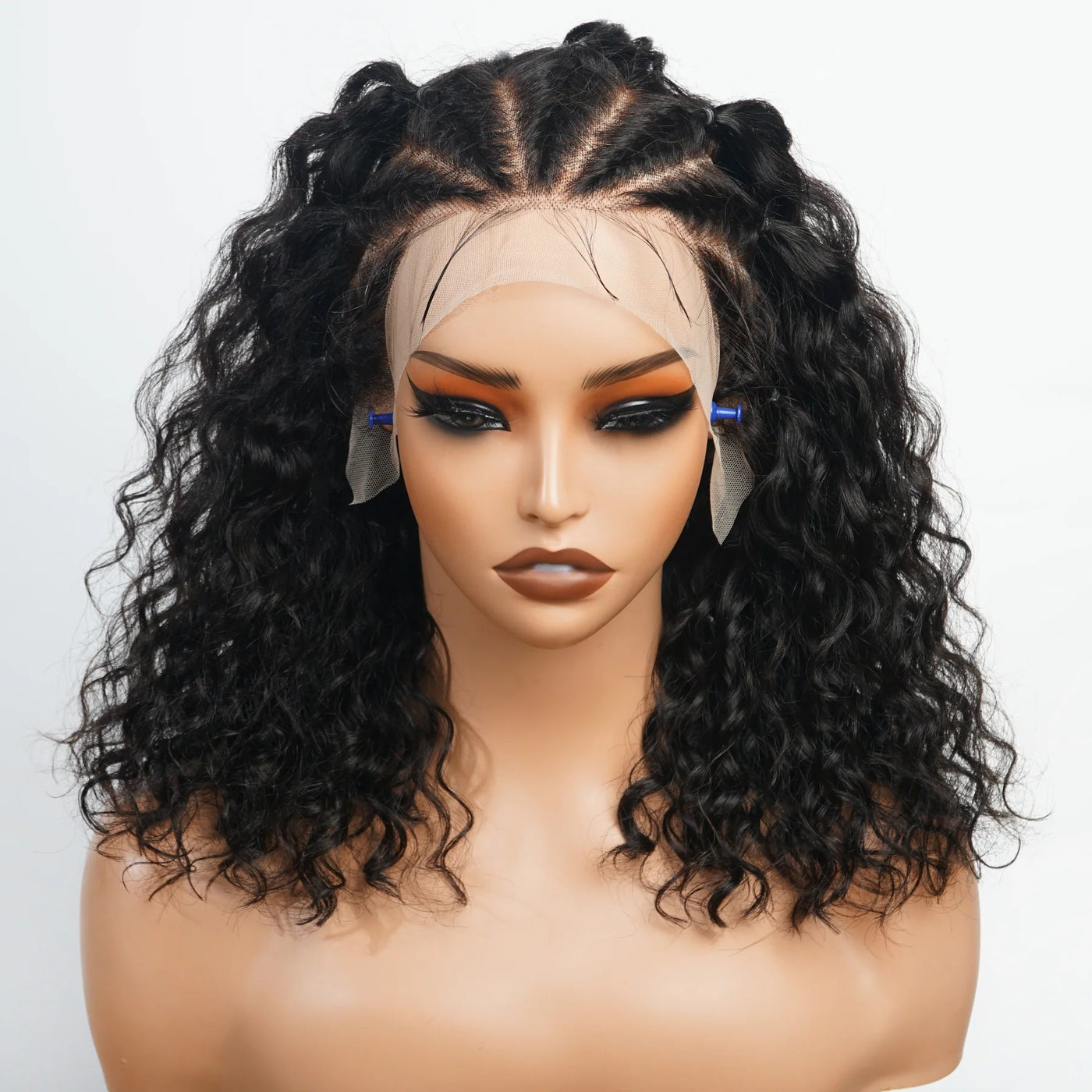 Bogo Sale $199= 16” Braided Water Wave Wig + 14” 99J Straight Bangs Wig - GeetaHair