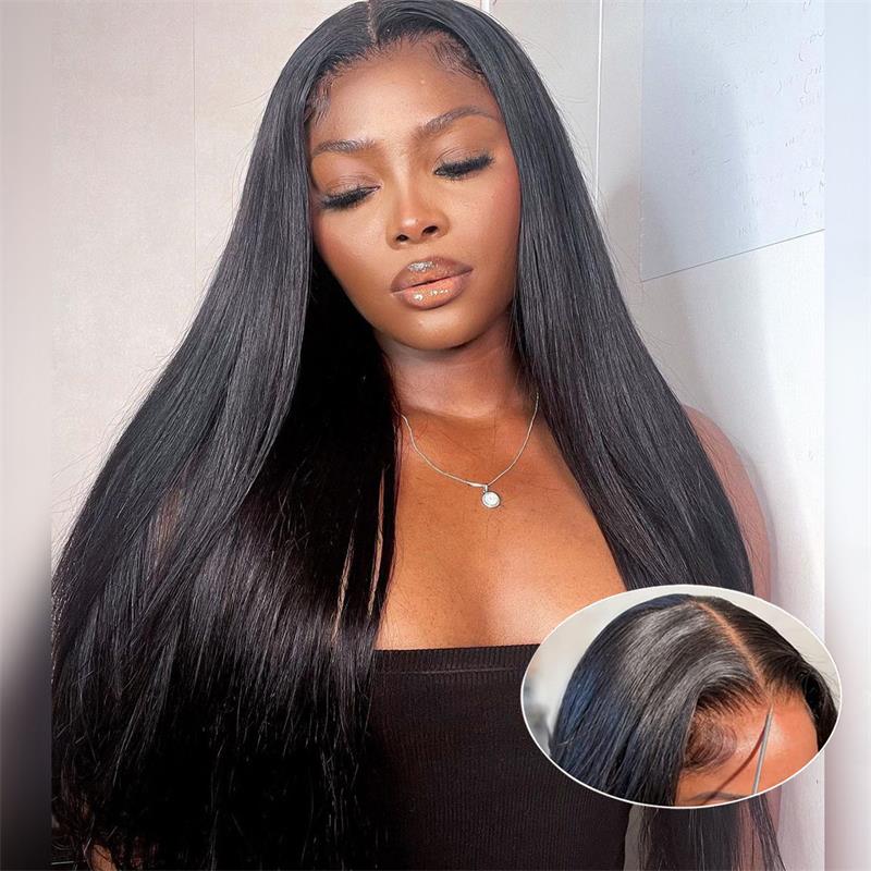 Wear Go Glueless Straight Pre Cut HD Transaparent Lace Human Hair Wigs With Breathable Cap Air Wig - Geeta Hair - GeetaHair