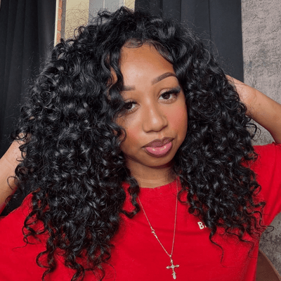 300% Density Nola Curl Glueless 13x4 Lace Front Human Hair Wigs Full Resilient Curly Wigs Pre Bleached Knots - GeetaHair