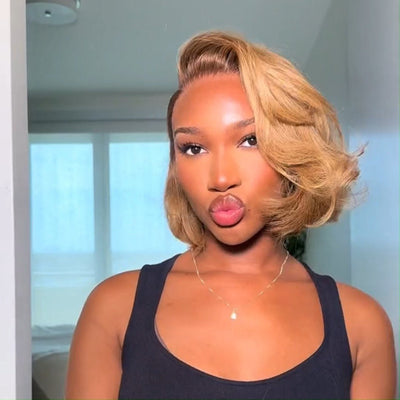 #4/27 Colored Wigs Natural Wavy 13x4 Lace Front Human Hair Wig Pre Plucked 250% Density No Code Needed - GeetaHair