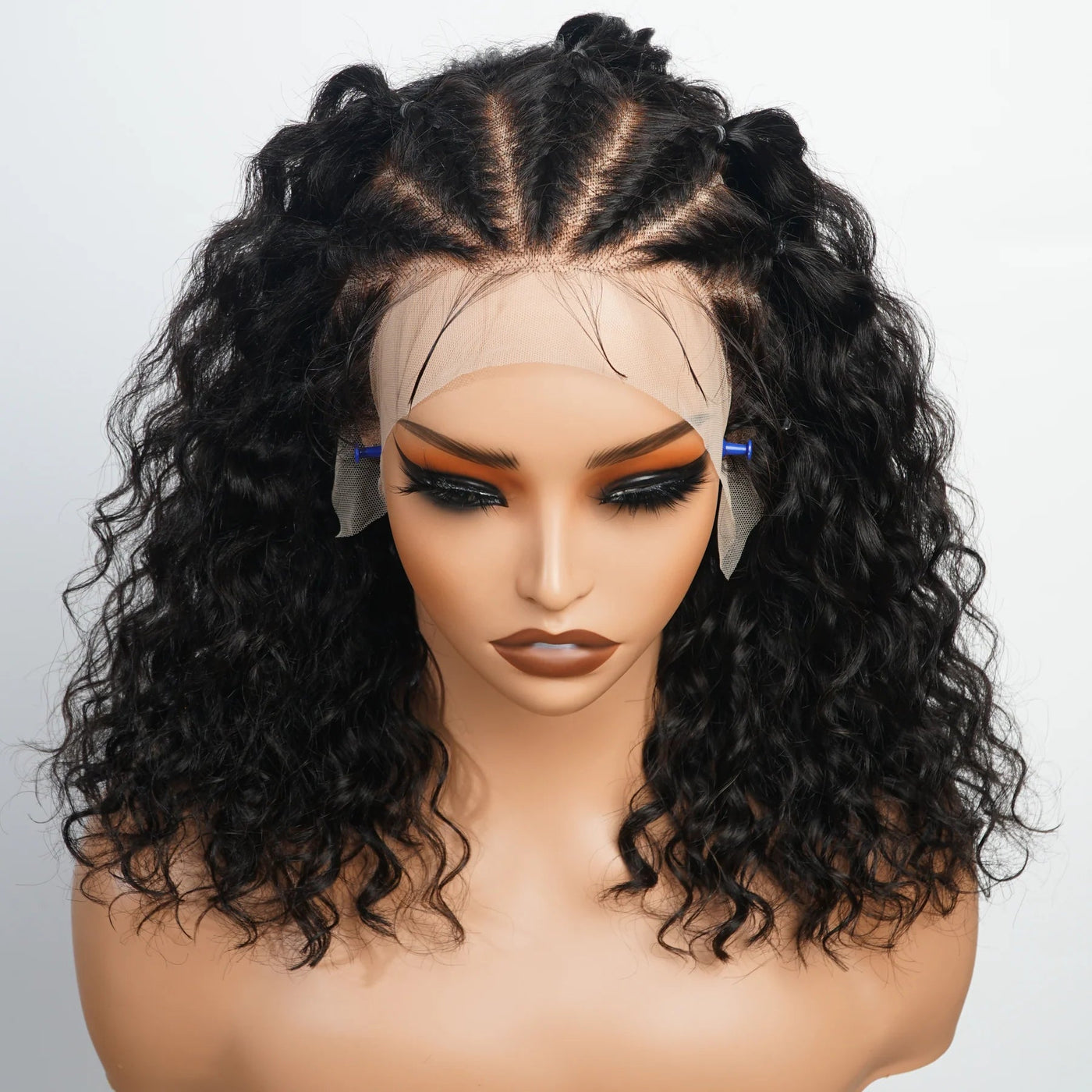 Bogo Sale $199= 16” Braided Water Wave Wig + 14” 99J Straight Bangs Wig - GeetaHair