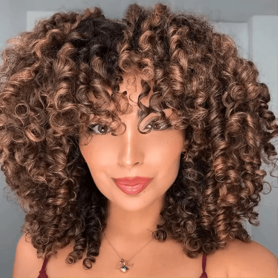 Highlight Fluffy Bouncy Curly Bob Wigs Short Curly 13x4 Lace Front Wig Gluleless Wig Pre Plucked 250% Density No Code Needed - GeetaHair