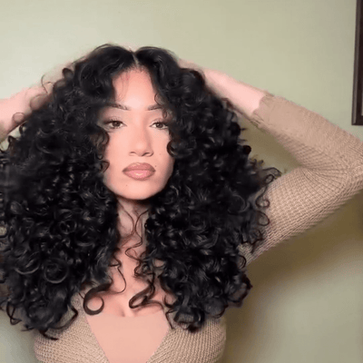 Geeta Full 300% Density Bouncy Curl 13x4 Lace Front Glueless Human Hair Wigs Pre Plucked Pre Cut Lace Front Wigs - GeetaHair