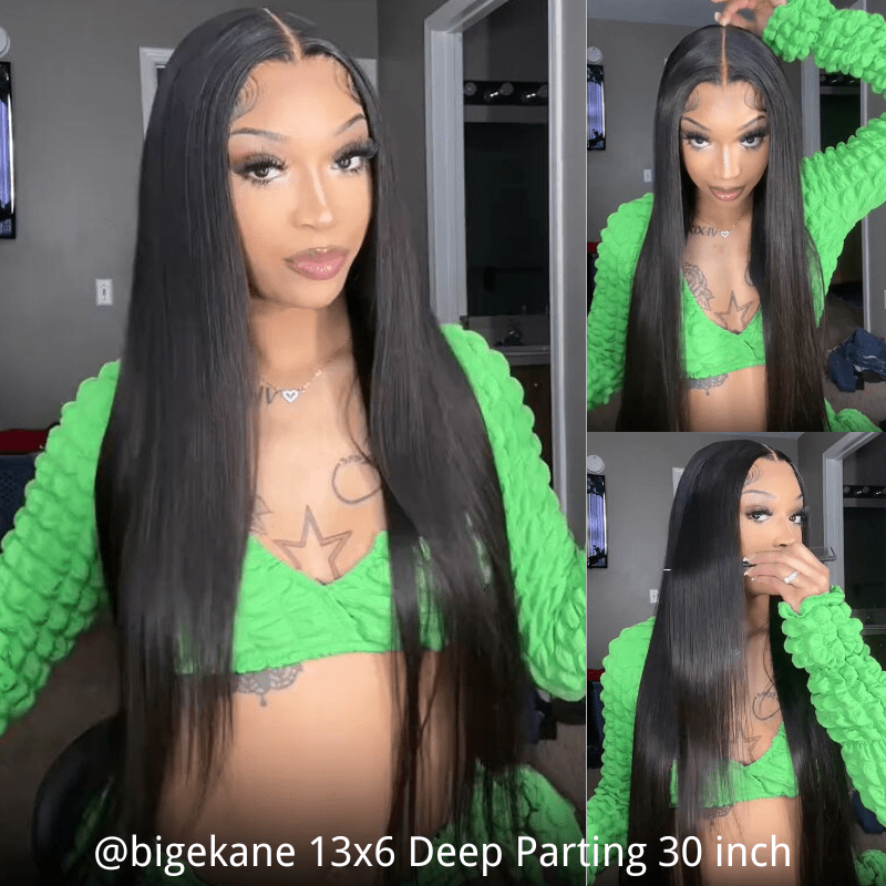 24 Hours Shipping $199=30inch Pre Bleached 13x6 Straight Lace Front Wigs Human Hair 180% Density HD Lace Glueless Wigs No Code Needed - GeetaHair