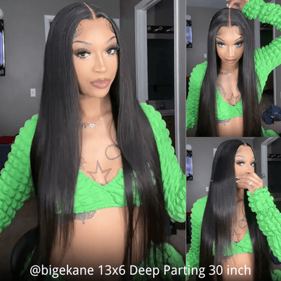 24 Hours Shipping $199=30inch Pre Bleached 13x6 Straight Lace Front Wigs Human Hair 180% Density HD Lace Glueless Wigs No Code Needed - GeetaHair