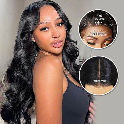 24 Hours Shipping 30inch=$199 Tiktokers Recommend 180% Density Body Wave HD Lace Frontal Wig Pre Bleached Glueless Wigs - GeetaHair