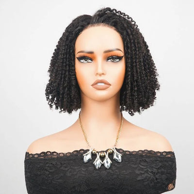 Luxury Designer Series Tight Twisted Curly Short Bob Wigs 13x4 Lace Front Human Hair Wigs - GeetaHair