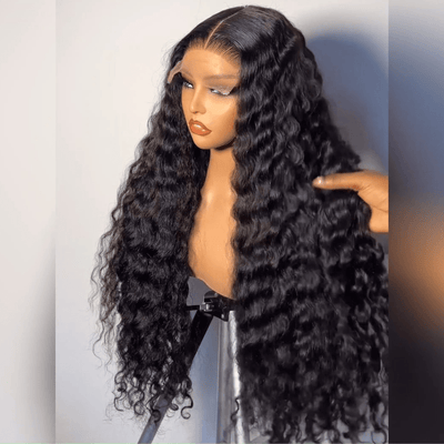 Full 300% Density Deep Wave Glueless Wig 13x4 HD Lace Front Wig Pre Plucked Hairline 100% Real Human Hair Wig - GeetaHair