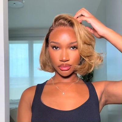 #4/27 Colored Wigs Natural Wavy 13x4 Lace Front Human Hair Wig Pre Plucked 250% Density No Code Needed - GeetaHair