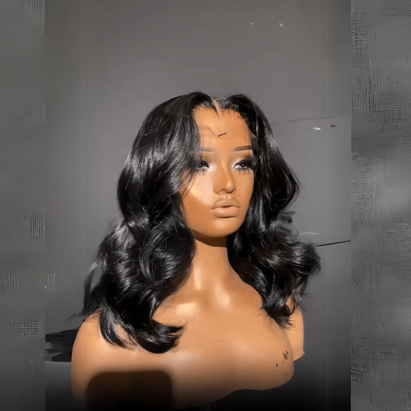 Geeta Wear And Go Glueless Human Hair Bob Wig Brazilian Body Ocean Wave 13x4 Lace Front Pre Plucked Human Wigs - GeetaHair