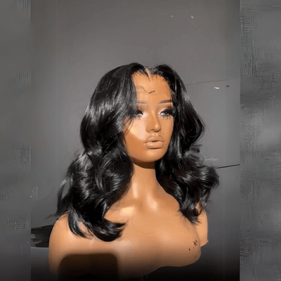 Geeta Wear And Go Glueless Human Hair Bob Wig Brazilian Body Ocean Wave 13x4 Lace Front Pre Plucked Human Wigs - GeetaHair