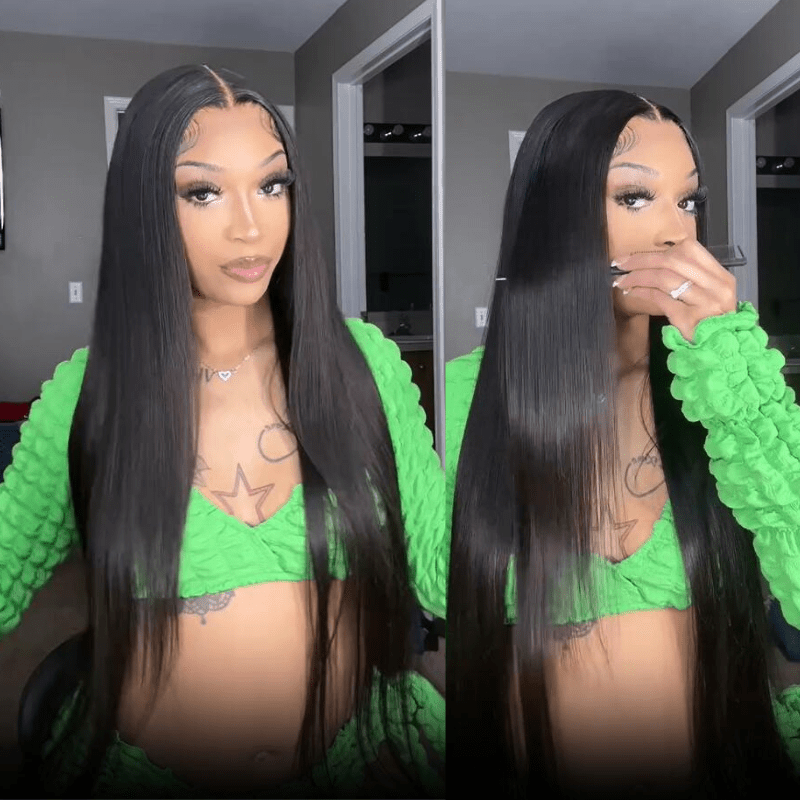 24 Hours Shipping $199=30inch Pre Bleached 13x6 Straight Lace Front Wigs Human Hair 180% Density HD Lace Glueless Wigs No Code Needed - GeetaHair