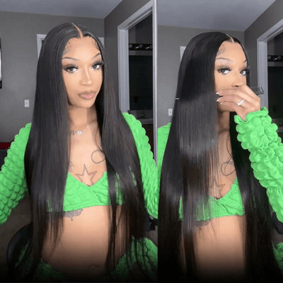 24 Hours Shipping $199=30inch Pre Bleached 13x6 Straight Lace Front Wigs Human Hair 180% Density HD Lace Glueless Wigs No Code Needed - GeetaHair