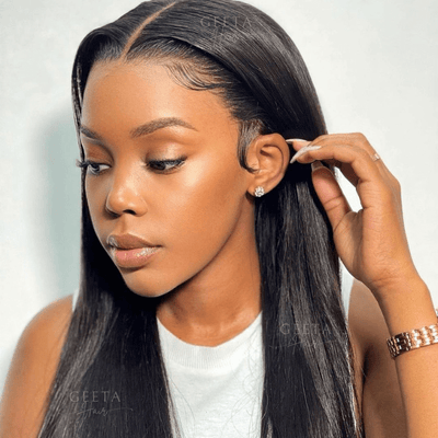 Geetahair Upgrade HD Lace Straight Wig Crystal Clear Lace Human Hair Wigs With Pre Plucked Natural Hairline - GeetaHair