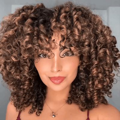 Highlight Fluffy Bouncy Curly Bob Wigs Short Curly 13x4 Lace Front Wig Gluleless Wig Pre Plucked 250% Density No Code Needed - GeetaHair