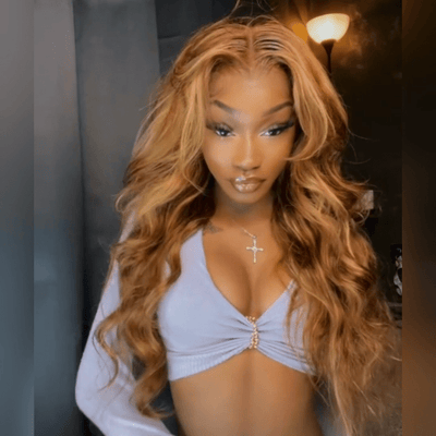 Body Wave Hair Honey Blonde Highlight 13x4 Hd Transparent Lace Front Wig 100% Virgin Human Hair Wig - Geeta Hair - GeetaHair