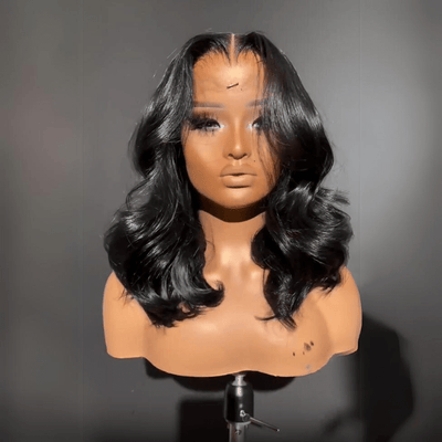 Geeta Wear And Go Glueless Human Hair Bob Wig Brazilian Body Ocean Wave 13x4 Lace Front Pre Plucked Human Wigs - GeetaHair