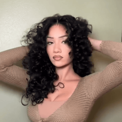 Geeta Full 300% Density Bouncy Curl 13x4 Lace Front Glueless Human Hair Wigs Pre Plucked Pre Cut Lace Front Wigs - GeetaHair