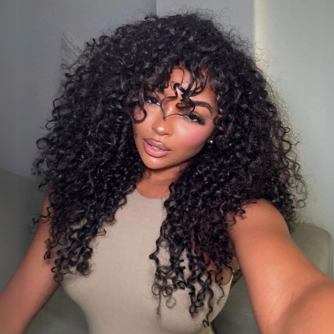 250% Density Spanish Curly Hair 13x4 HD Transparent Lace Front Wig Natural Human Hair Wig - Geeta Hair - GeetaHair