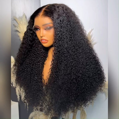 24 Hours Shipping Wear and Go Glueless Soft Curly Human Hair Hd Lace Frontal Pre Plucked Wigs 180% Density - GeetaHair