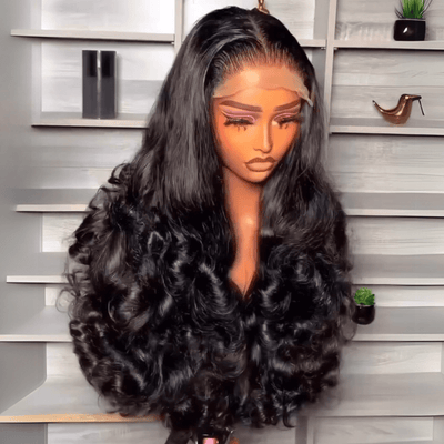 Geeta Luxury 300% Density Raw Glueless Wig Bouncy Wave 13x4 Lace Front Human Hair Wigs For Women - GeetaHair