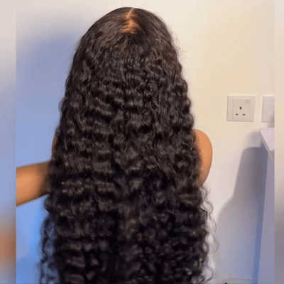 Full 300% Density Deep Wave Glueless Wig 13x4 HD Lace Front Wig Pre Plucked Hairline 100% Real Human Hair Wig - GeetaHair