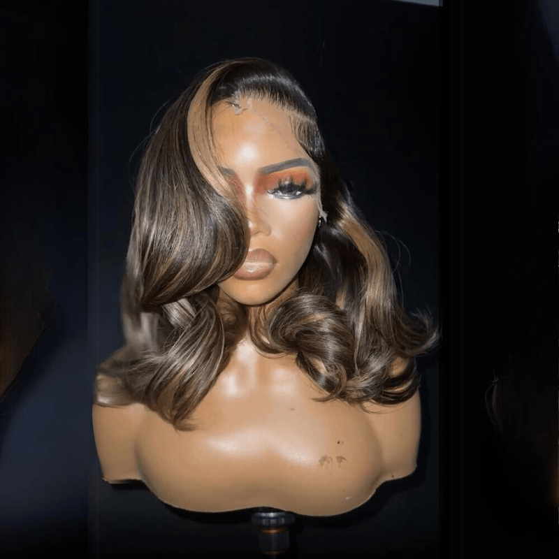 Glueless Luxury Wigs Layers Bob Body Wave Honey Blonde 13x4 Lace Front Wig HD Lace Human Hair Wigs - GeetaHair