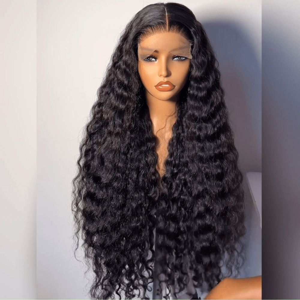 Full 300% Density Deep Wave Glueless Wig 13x4 HD Lace Front Wig Pre Plucked Hairline 100% Real Human Hair Wig - GeetaHair